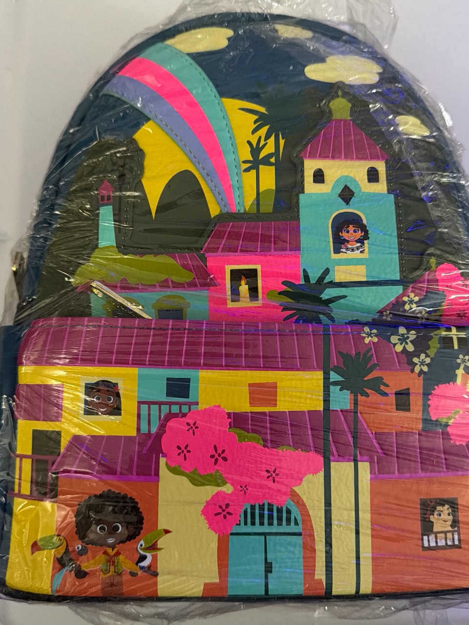 Colorful Cartoon Village Mini Backpack